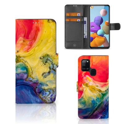 Hoesje Samsung Galaxy A21s Watercolor Dark
