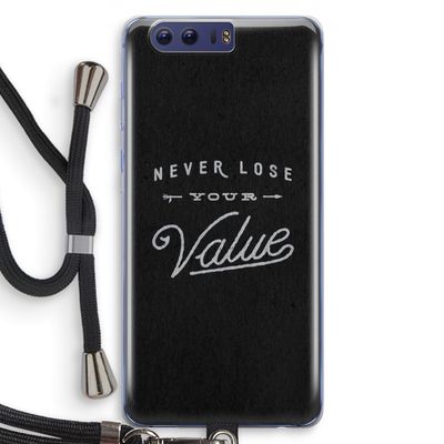 Never lose your value: Honor 9 Transparant Hoesje met koord