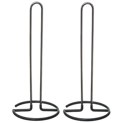 2x stuks keukenrolhouder staal met antislip 13,5 x 31,5 cm