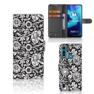 Motorola G8 Power Lite Hoesje Black Flowers