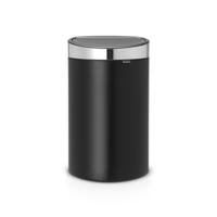 Brabantia Touch Bin Afvalemmer - 40 liter - kunststof binnenemmer - matt black - matt steel fingerprint proof 114847