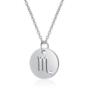 Sterrenbeeld Schorpioen Dames Ketting Zilverkleurig Ronde Hanger
