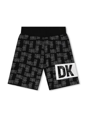 Dkny Kids short en coton à logo imprimé - Noir