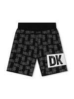 Dkny Kids short en coton à logo imprimé - Noir