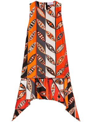 PUCCI blouse imprimée à design sans manches - Rouge