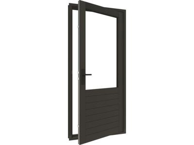 Trendhout Stapeldorpeldeur - rechtsdraaiend - 93x216,9 + kozijn 103,8x226,3 cm - zwart (incl. DTS en deurbeslag)- - Hout- Trendhout
