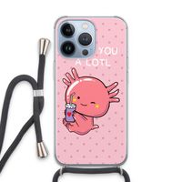 Love You A Lotl: iPhone 13 Pro Transparant Hoesje met koord