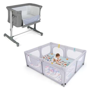 Grote Kinderbox en Kinderbedje met 5 Verstelbare Hoogtestanden Kinderbox en Kinderbedje