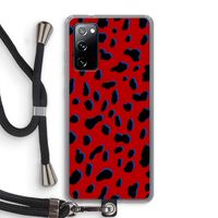 Red Leopard: Samsung Galaxy S20 FE / S20 FE 5G Transparant Hoesje met koord
