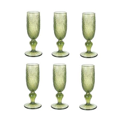 Set van bekers Home ESPRIT Groen Kristal Lakens 160 ml (6 Stuks) Set van bekers Home ESPRIT Groen Kristal Lakens 160 ml (6 Stuks)