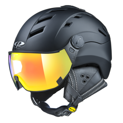 CP Camurai skihelm zwart - meekleurend vizier - kies uit 7 soorten !