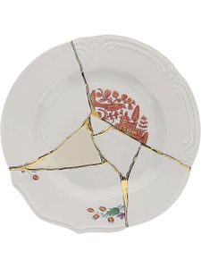 Seletti assiette à effet craquelé - Blanc