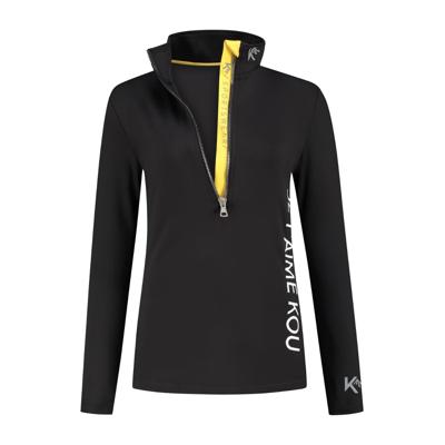 KOU Sportswear Skipully Dames Je T'aime Kou Zwart / Geel-XS