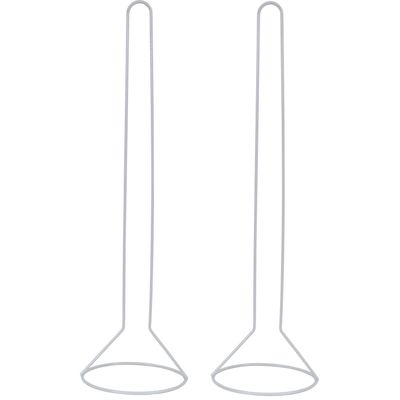 Wc/toiletrolhouder reservoir - 2x - metaal - wit - 50 cm - Voor 5 rollen