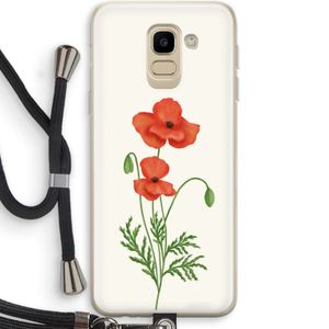 Red poppy: Samsung Galaxy J6 (2018) Transparant Hoesje met koord