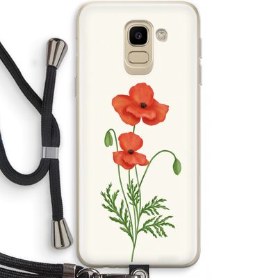 Red poppy: Samsung Galaxy J6 (2018) Transparant Hoesje met koord