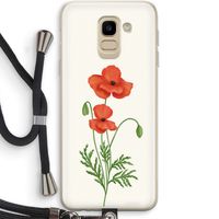 Red poppy: Samsung Galaxy J6 (2018) Transparant Hoesje met koord