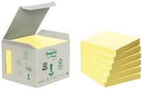 Post-it Recycled notes, 100 vel, ft 76 x 76 mm, geel, pak van 6 blokken