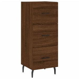 The Living Store Dressoir Industrieel - Bijzetkast - 34.5 x 34 x 90 cm - Bruineiken