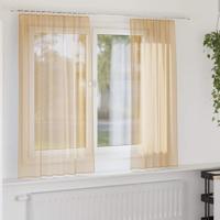 Gordijnen met lussen 2 st 140x140 cm zand