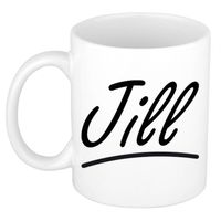 Jill voornaam kado beker / mok sierlijke letters - gepersonaliseerde mok met naam - Naam mokken - thumbnail