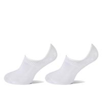 Basset Basset Dames/Heren Bamboe Sokken Invisible Footie 2-Pack Wit