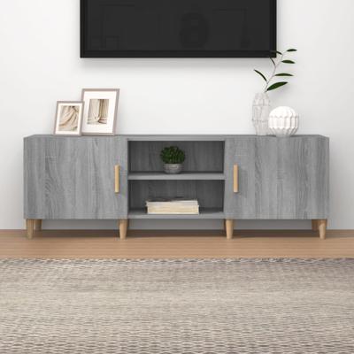Tv-meubel 150x30x50 cm bewerkt hout grijs sonoma eikenkleurig