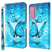 Wonder Series Samsung Galaxy S21+ 5G Wallet Case - Blauwe Vlinder - thumbnail