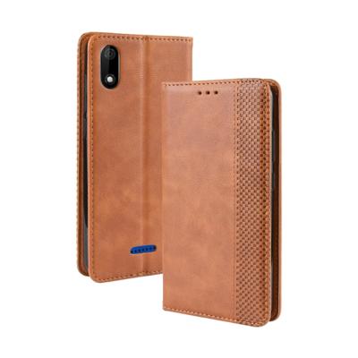 Magnetische Buckle retro Crazy Horse textuur horizontale Flip lederen case voor Wiko Y60 met houder & kaartsleuven & fotolijstjes (bruin)