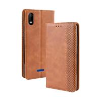 Magnetische Buckle retro Crazy Horse textuur horizontale Flip lederen case voor Wiko Y60 met houder & kaartsleuven & fotolijstjes (bruin)