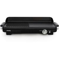Hkoenig grx330 - dubbele zones plancha - 50x25cm - 1800W - anti -adhesive onthullende - grill turbo -functie - verstelbare thermostaat