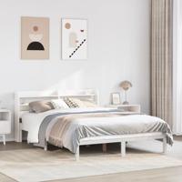 Bedframe zonder matras massief grenenhout wit 140x200 cm
