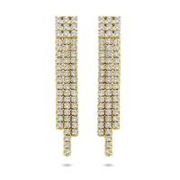 Verguld Zilveren Oorhangers Geel met Zirkonia - 36mm - 925 Zilver
