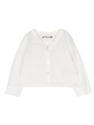 Bonpoint cardigan en maille fine à col v - Blanc