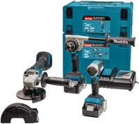 Makita dlx3155tj | combiset | 18 v | boren, (slag)schroeven en slijpen | set | 5,0 ah | in mbox - dlx3155tj