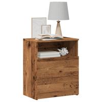 Nachtkastje 50x32x60 cm bewerkt hout oud houtkleurig