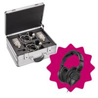 Neumann TLM 103 stereo set condensatormicrofoon met Sennheiser HD 280 koptelefoon - thumbnail