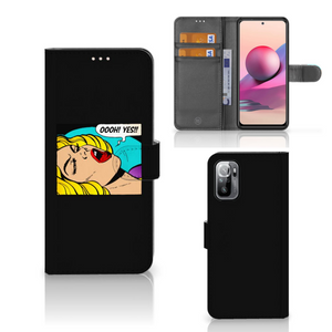 Xiaomi Redmi Note 10/10T 5G | Poco M3 Pro Wallet Case met Pasjes Popart Oh Yes