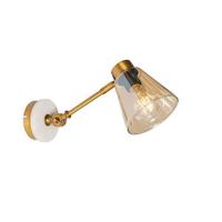 QAZQA Art Deco wandlamp brons met marmer en amber glas - Nina - thumbnail