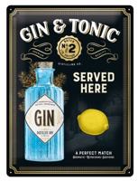Gin en Tonic served wandplaat
