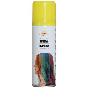 Carnaval verkleed haar verf/spray - geel - spuitbus - 125 ml   -