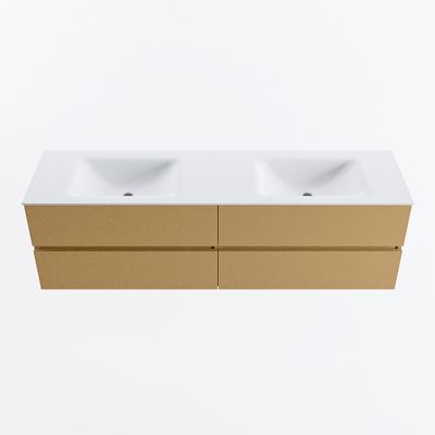 MONDIAZ VICA 170cm badmeubel onderkast Oro 4 lades. Wastafel CLOUD dubbel 2 kraangaten, kleur Talc.