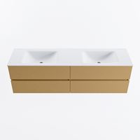 MONDIAZ VICA 170cm badmeubel onderkast Oro 4 lades. Wastafel CLOUD dubbel 2 kraangaten, kleur Talc.