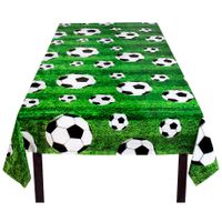 Tafelkleed/tafellaken voetbal thema plastic 120 x 180 cm   -