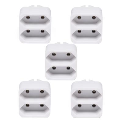 Benson Stopcontact splitter - 5x stuks - wit - duo - platte stekkers - 1155 Watt
