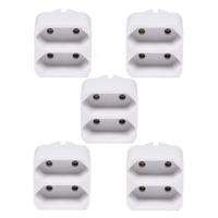 Benson Stopcontact splitter - 5x stuks - wit - duo - platte stekkers - 1155 Watt