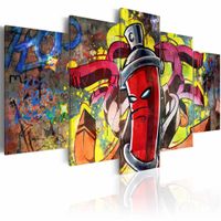 Schilderij - Graffiti - Boze Spuitbus, 5luik , multikleur , wanddecoratie , premium print op canvas