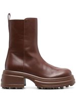 Tod's bottes en cuir à fermeture zippée - Marron