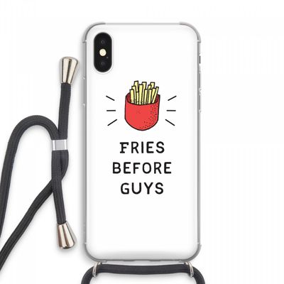 Fries before guys: iPhone XS Max Transparant Hoesje met koord