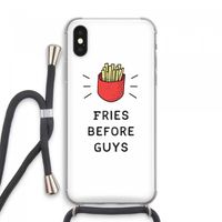 Fries before guys: iPhone XS Max Transparant Hoesje met koord